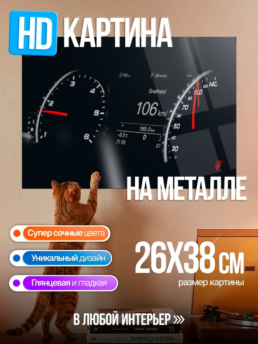 Картина на металле Приборная панель автомобиля