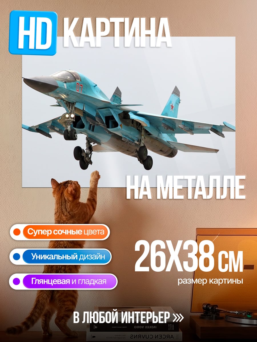Картина на металле военный самолет