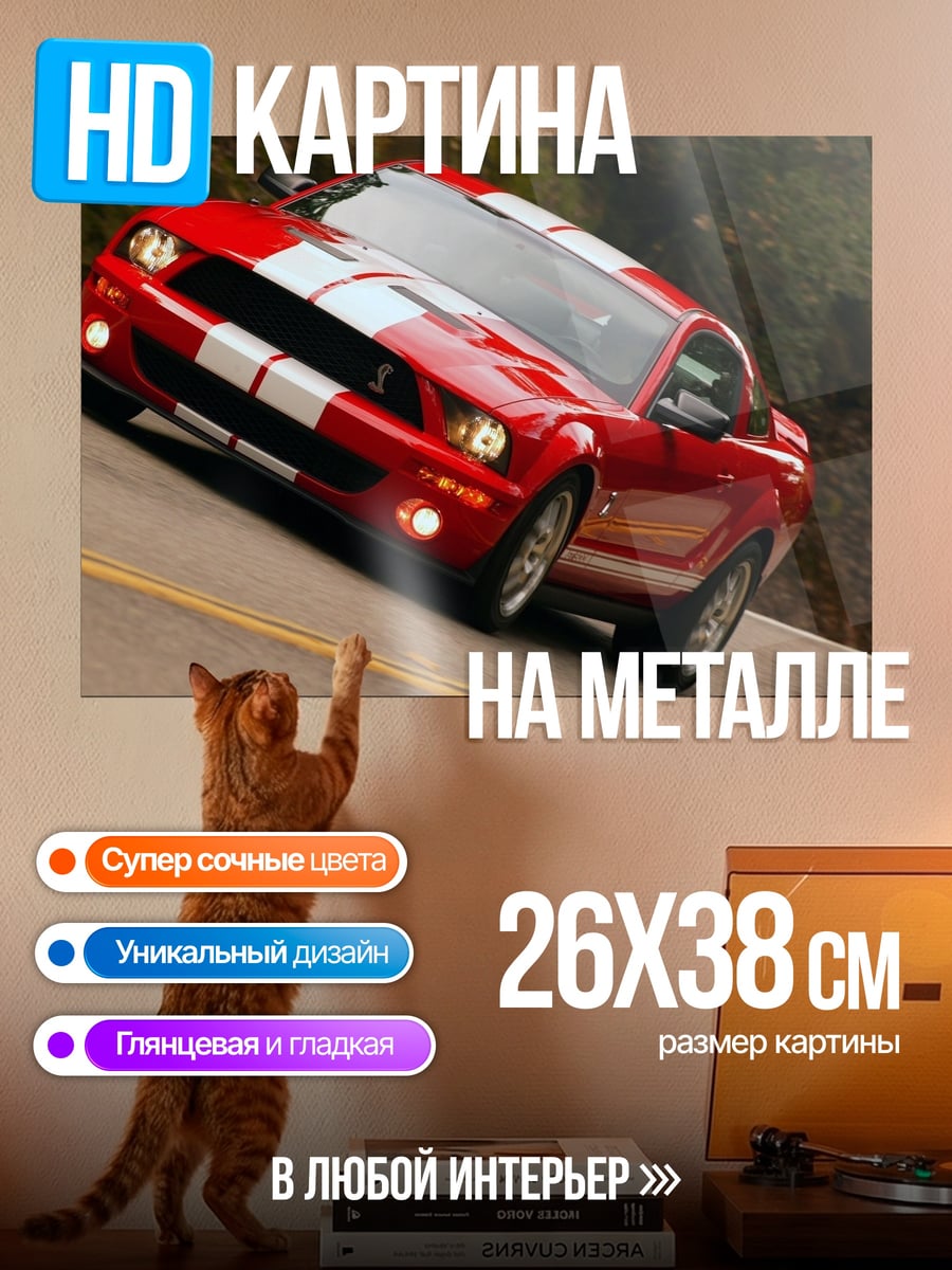 Картина на металле красный спорткар