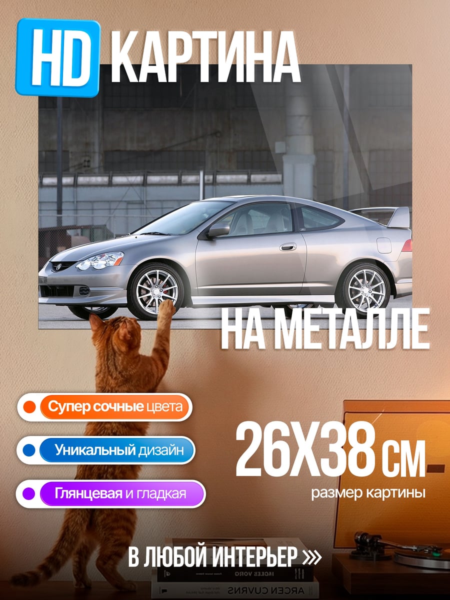 Картина на металле Серебристое купе Acura