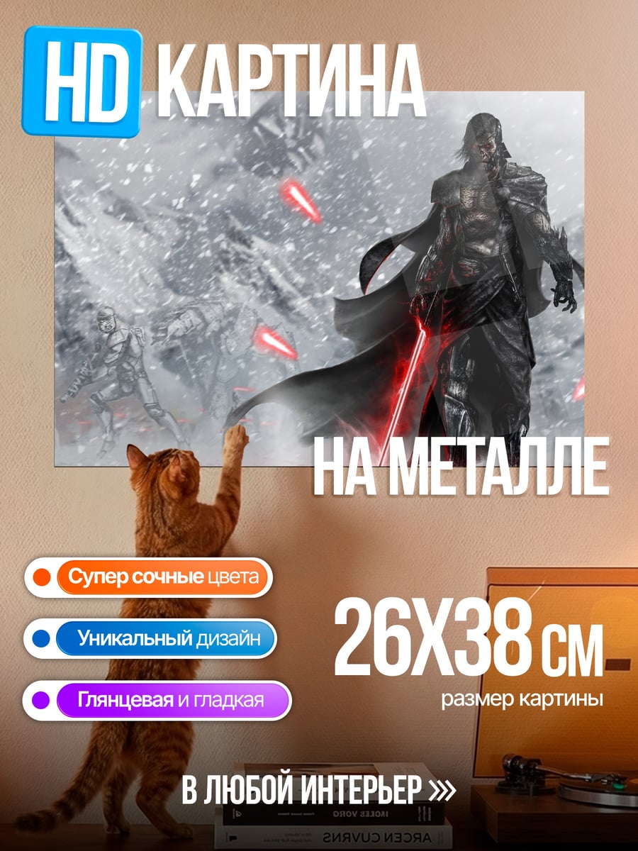 Картина на металле Дарт Вейдер снег