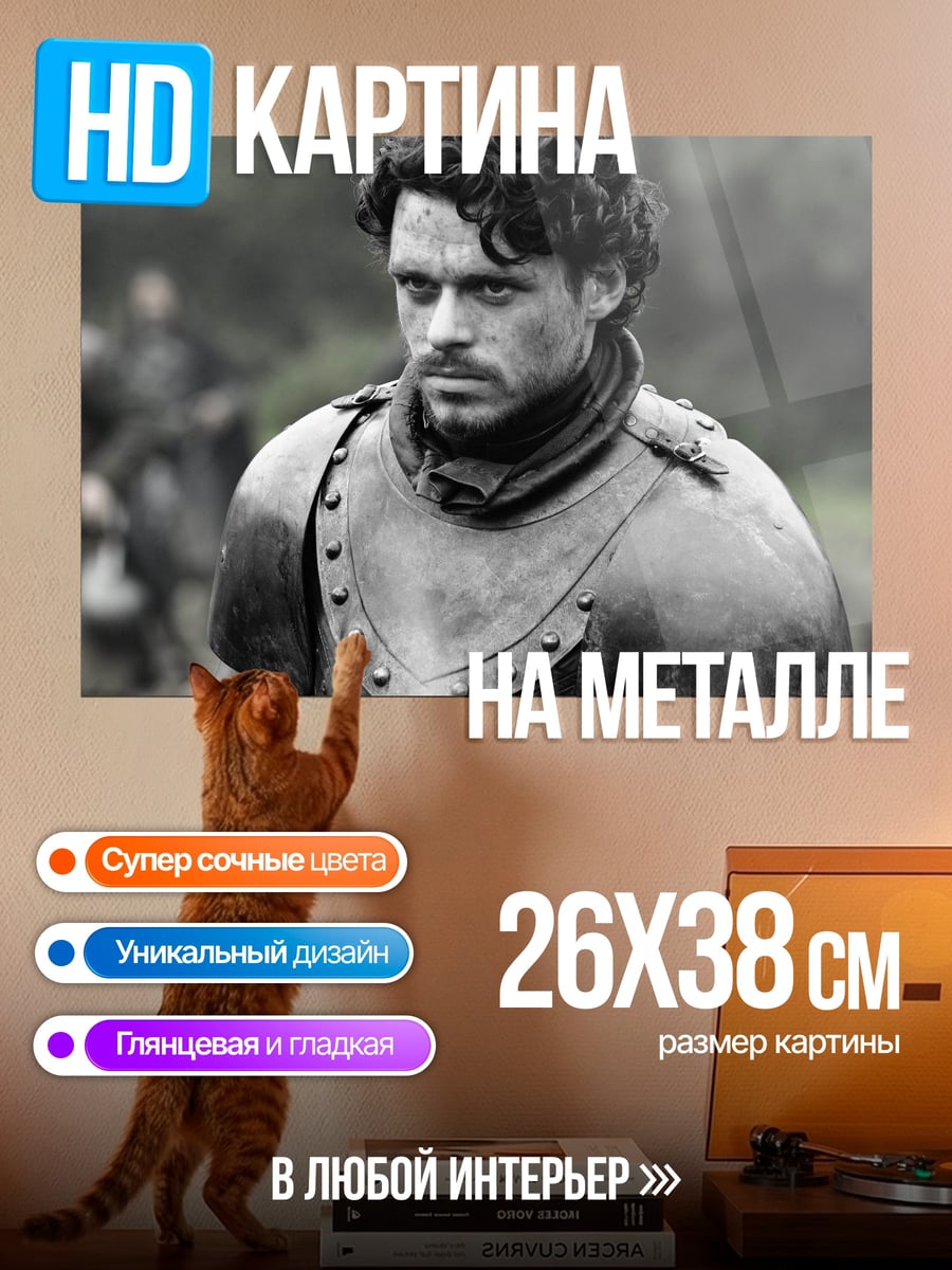 Картина на металле Рыцарь в доспехах