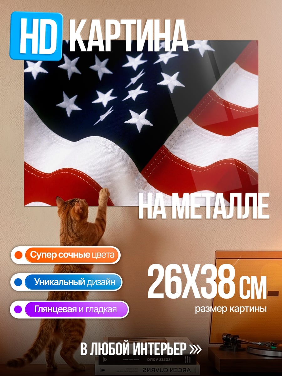 Картина на металле Флаг США