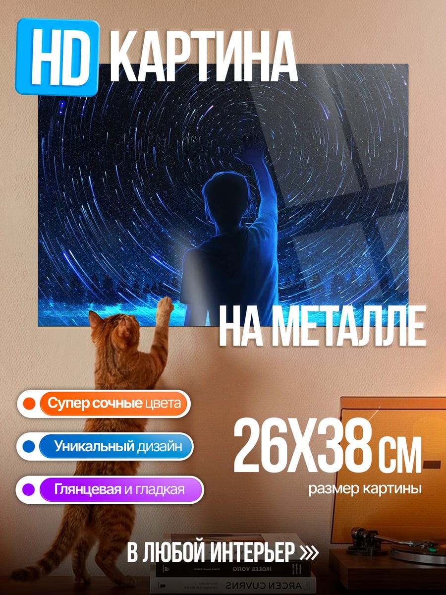 Картина на металле Звездная ночь