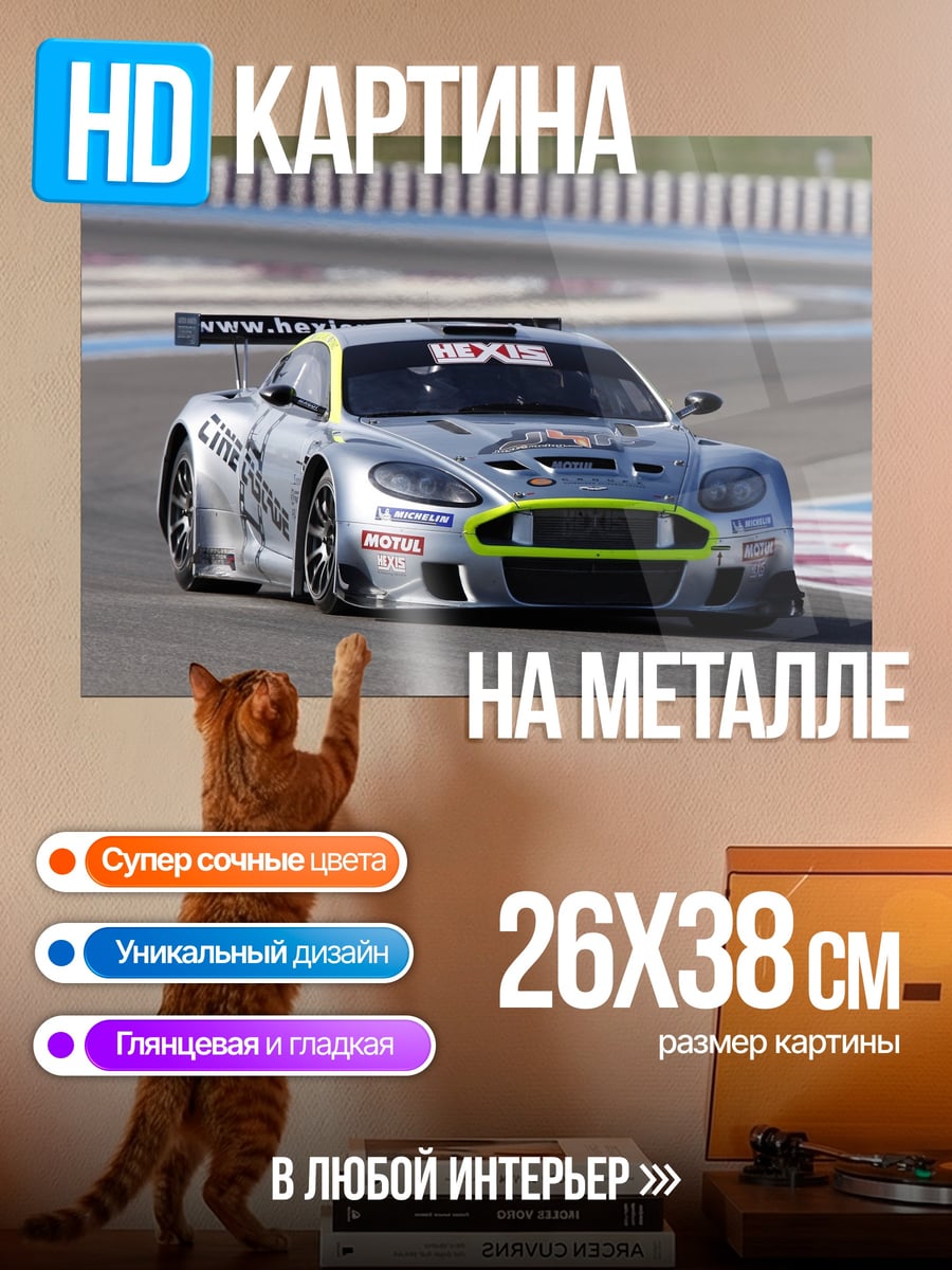 Картина на металле Гоночный автомобиль