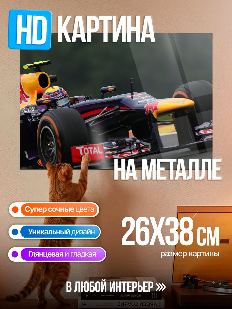 Картина на металле Формула 1 Ред Булл