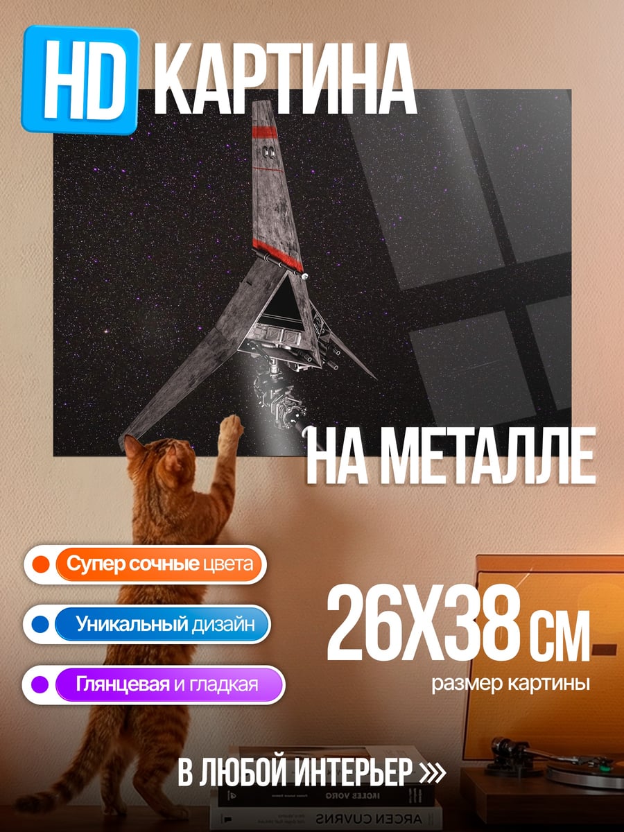 Картина на металле звездный корабль