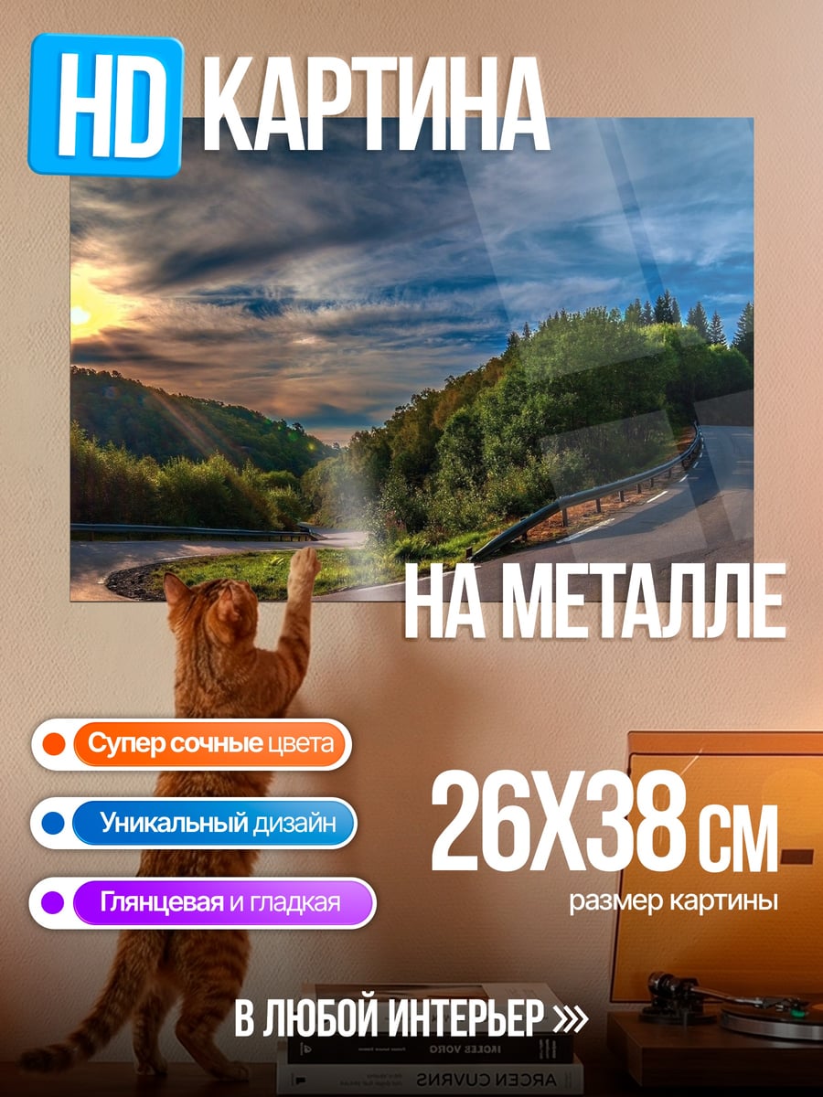 Картина на металле Дорога к солнцу