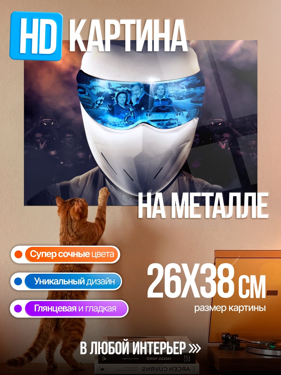 Картина на металле Top Gear шлем