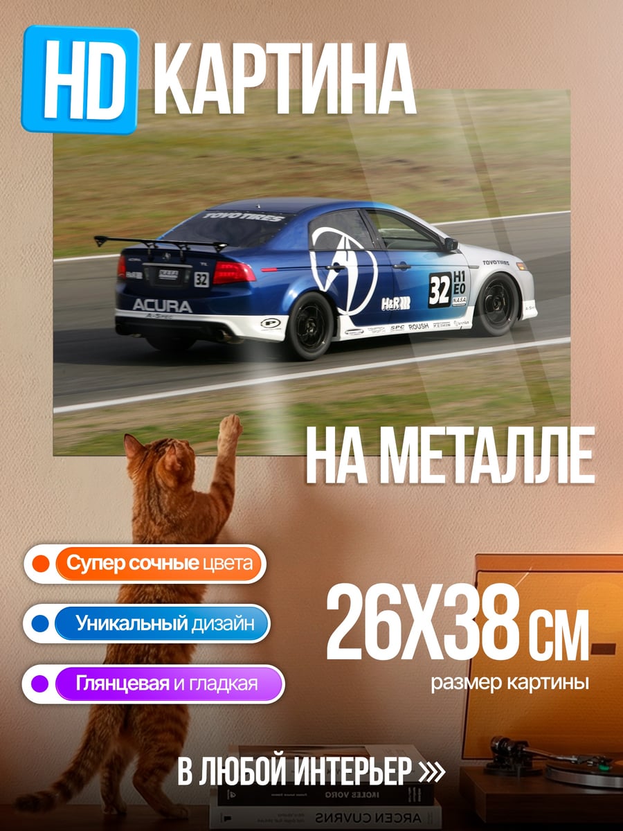 Картина на металле гоночная Acura 32