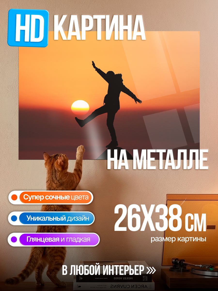 Картина на металле Баланс на закате