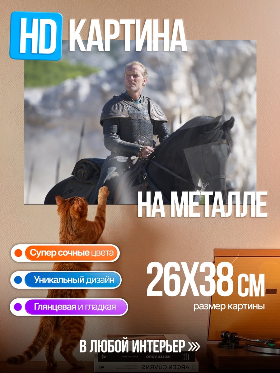 Картина на металле Воительница на коне
