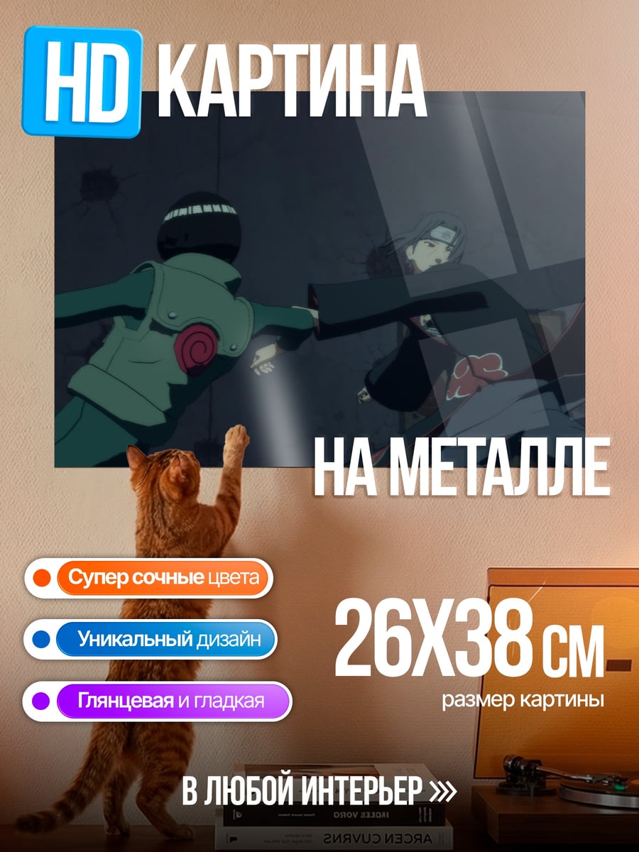 Картина на металле Ниндзя в бою