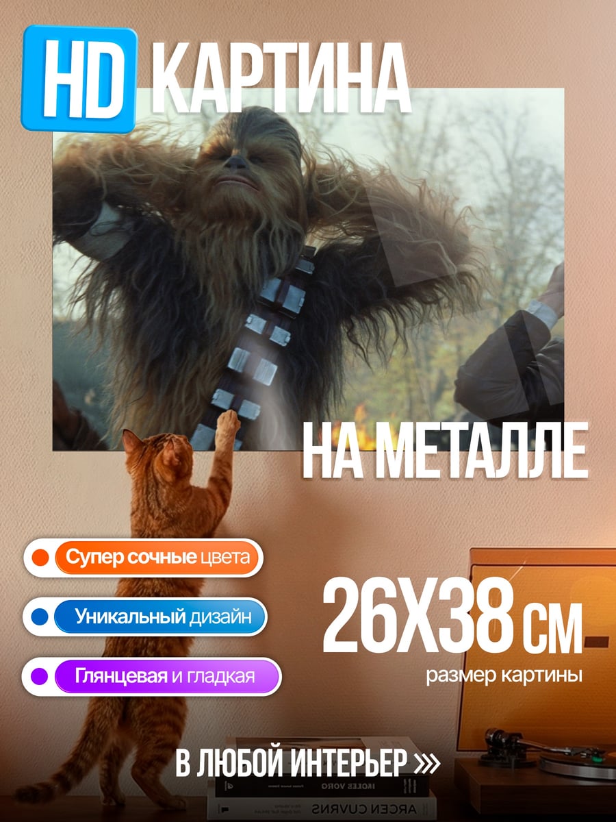 Картина на металле Чубакка и Хан Соло