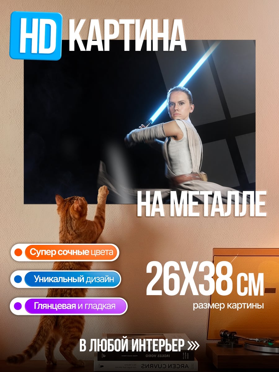 Картина на металле Рей с световым мечом