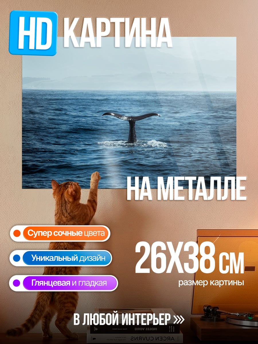 Картина на металле Хвост кита