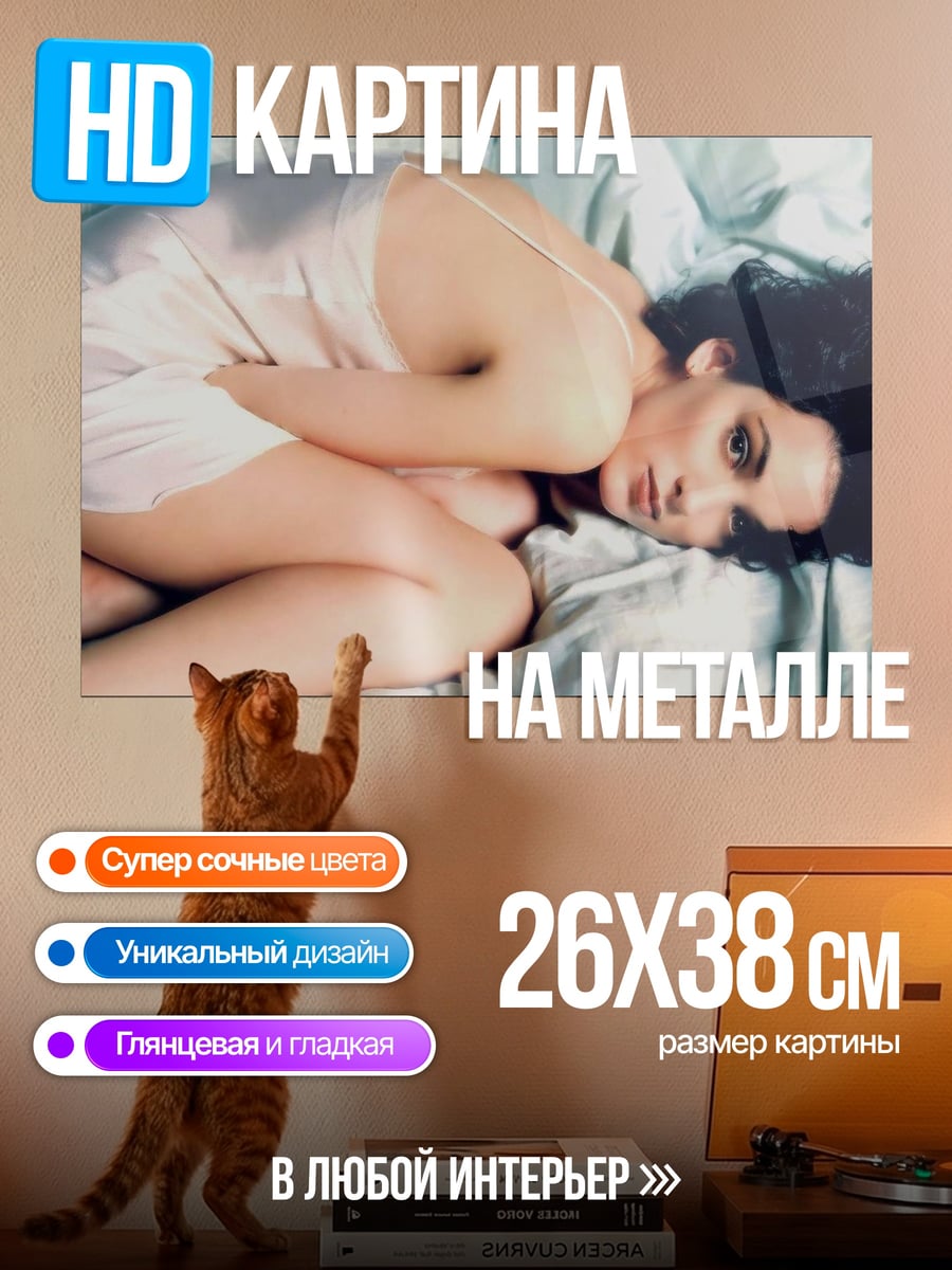 Картина на металле Девушка в шелке