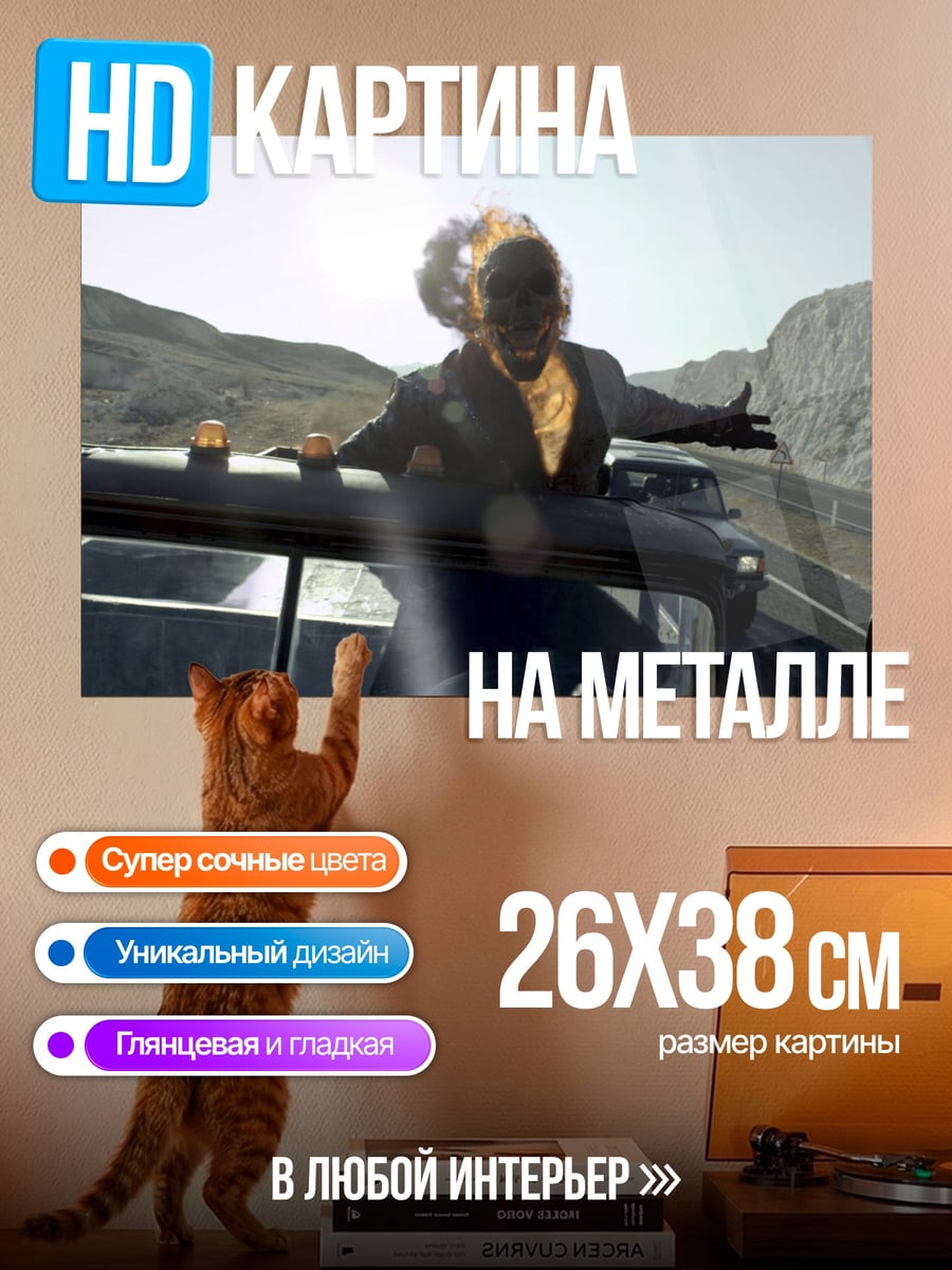 Картина на металле Девушка на машине