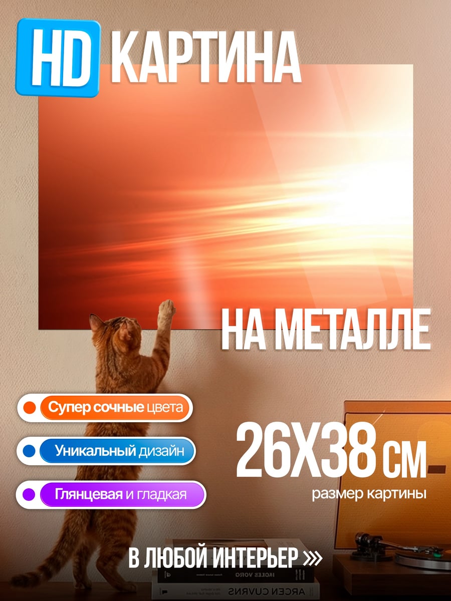 Картина на металле Оранжевое свечение