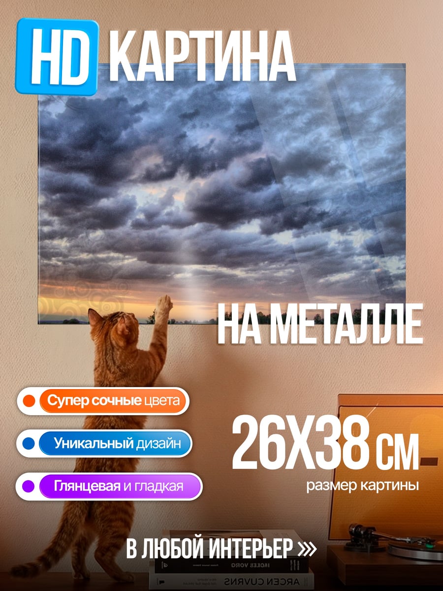 Картина на металле Грозовое небо