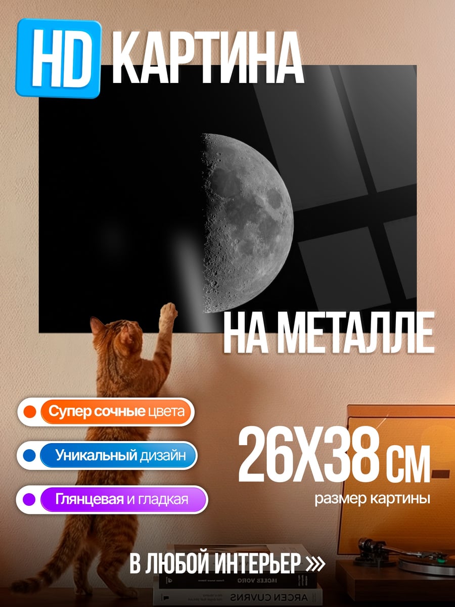 Картина на металле Половина луны