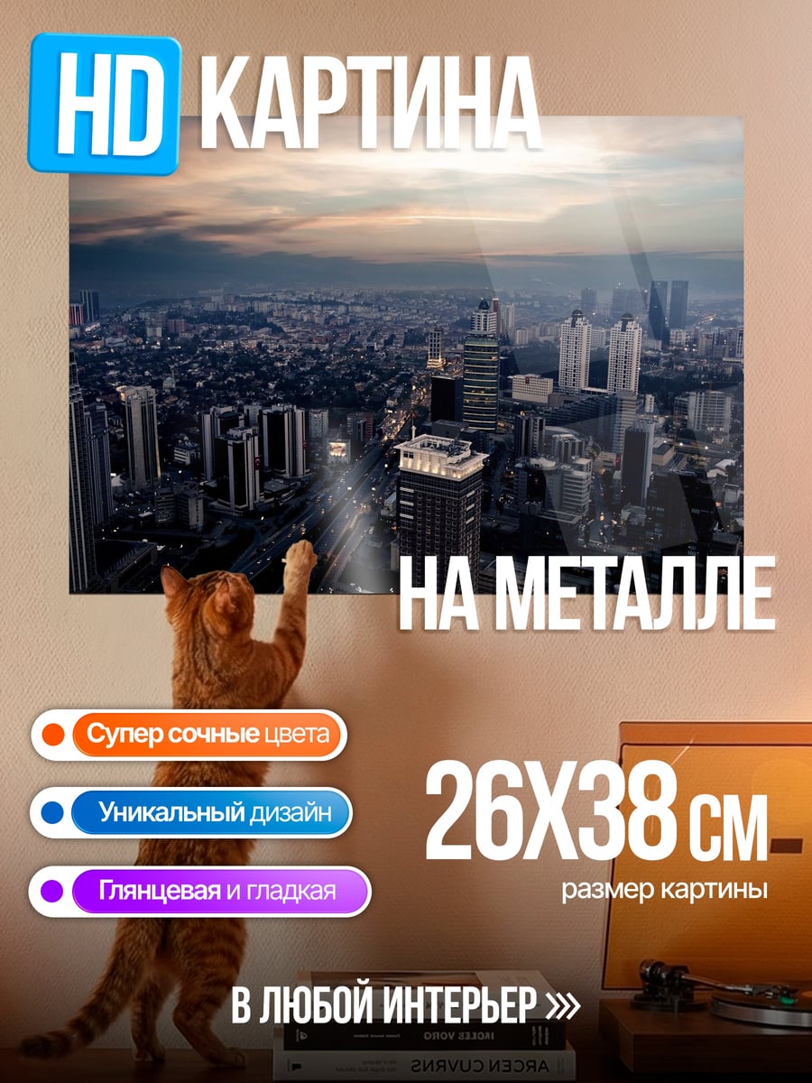 Картина на металле Городской пейзаж
