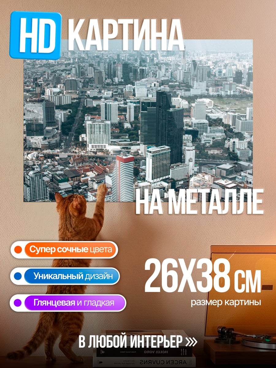 Картина на металле Городской пейзаж