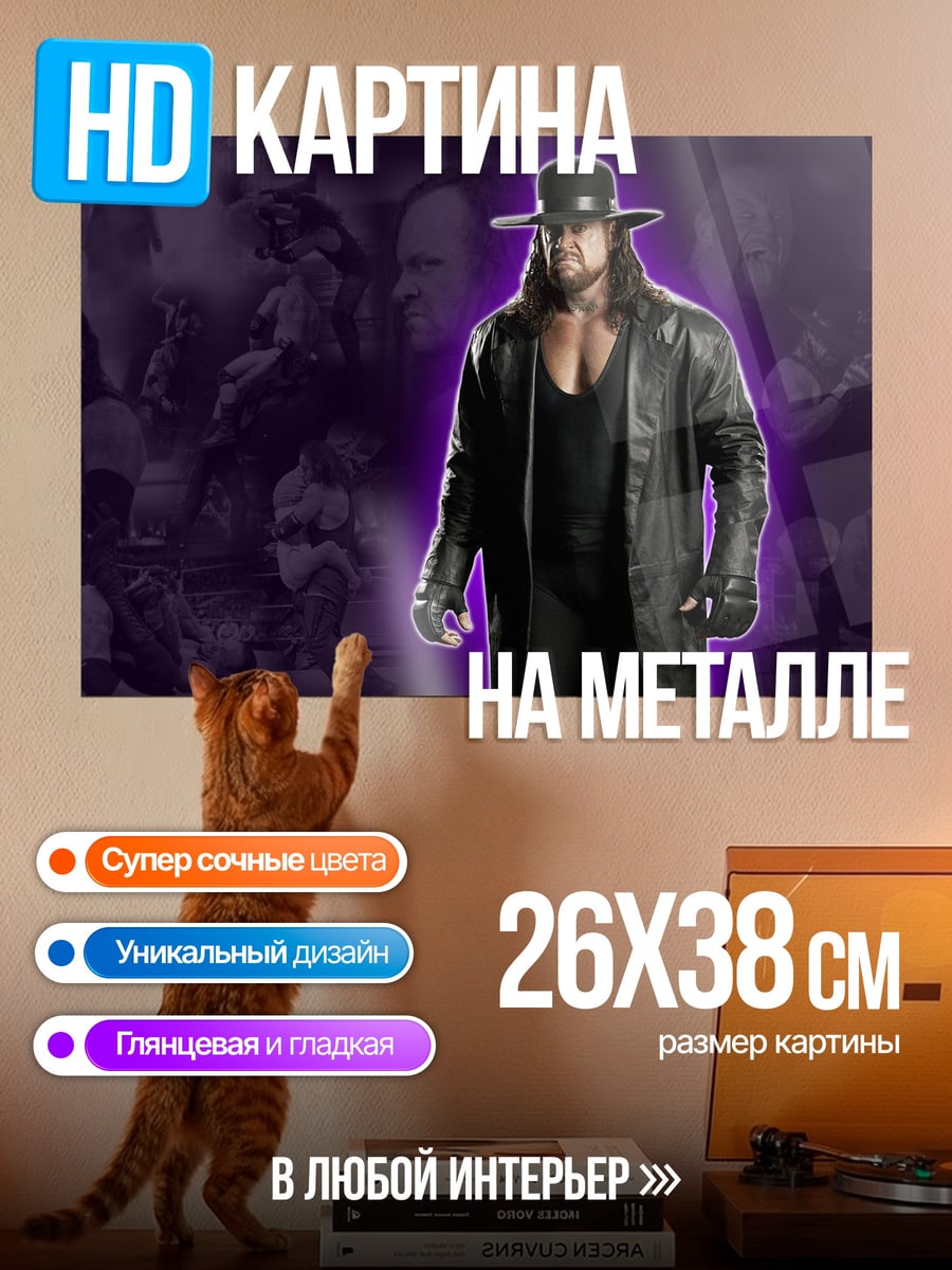 Картина на металле рестлер в шляпе