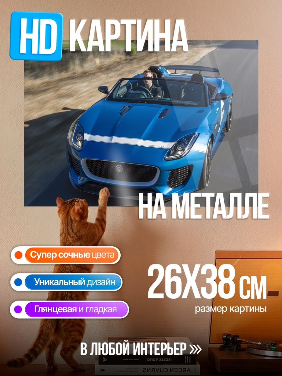 Картина на металле Jaguar F-Type