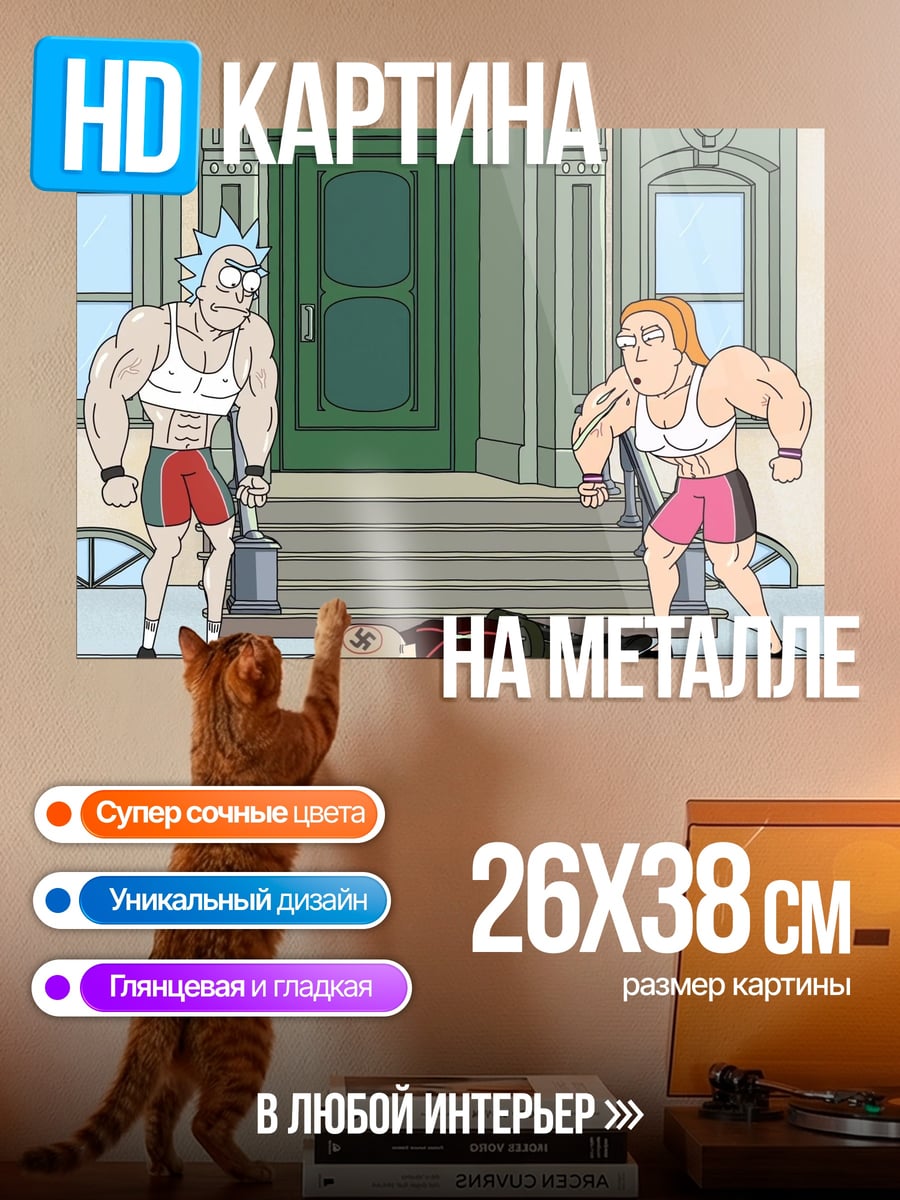 Картина на металле Рик и Морти качки