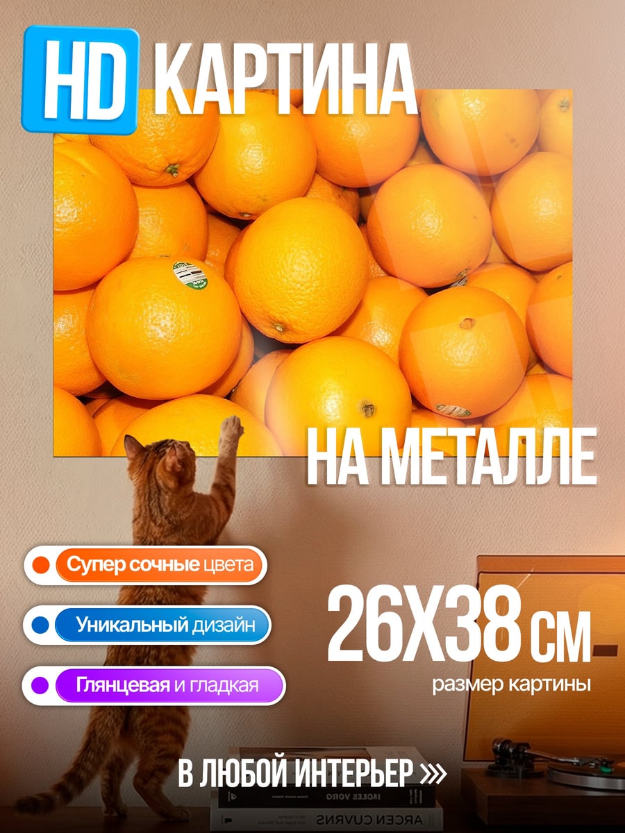 Картина на металле Гора апельсинов