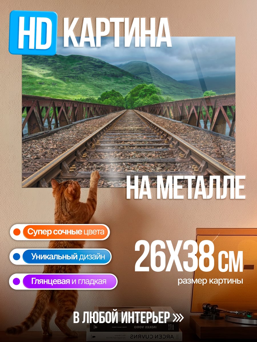 Картина на металле Железнодорожный мост