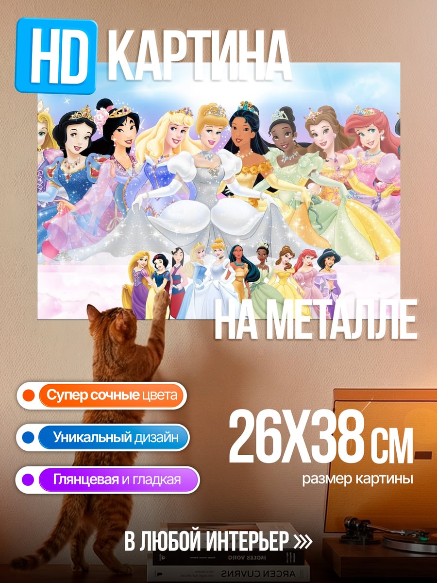 Картина на металле все принцессы Дисней