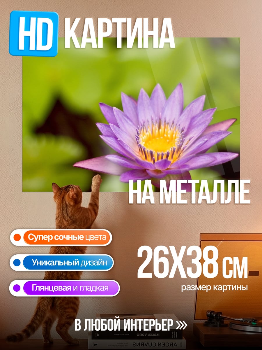 Картина на металле цветок лотоса