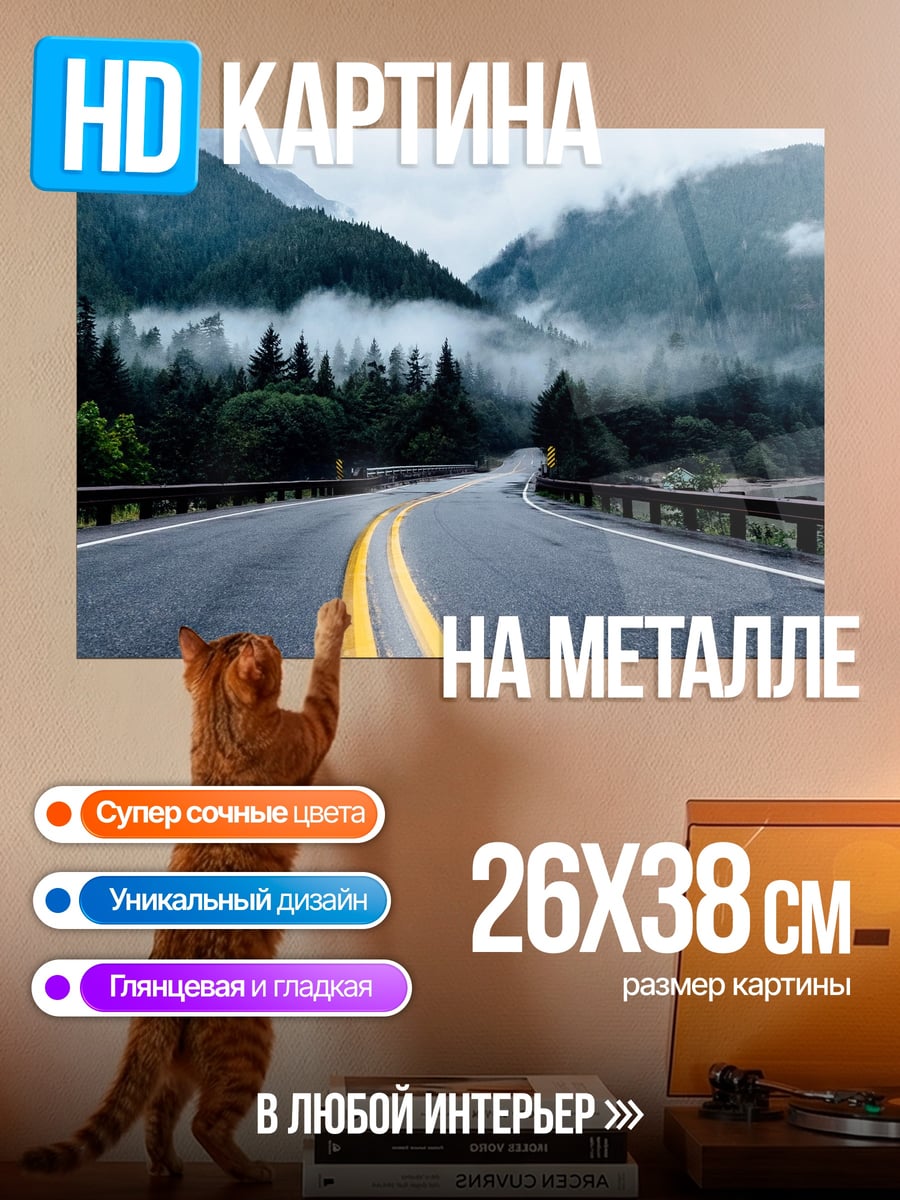 Картина на металле Горная дорога