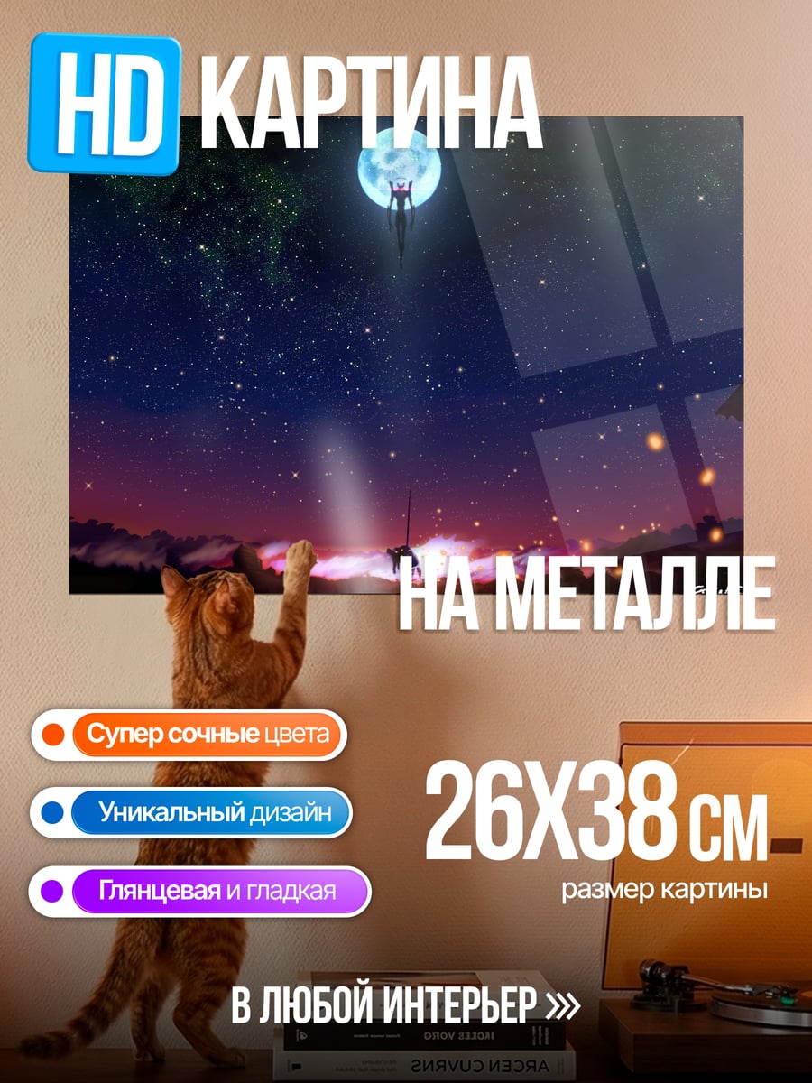 Картина на металле Ночное небо