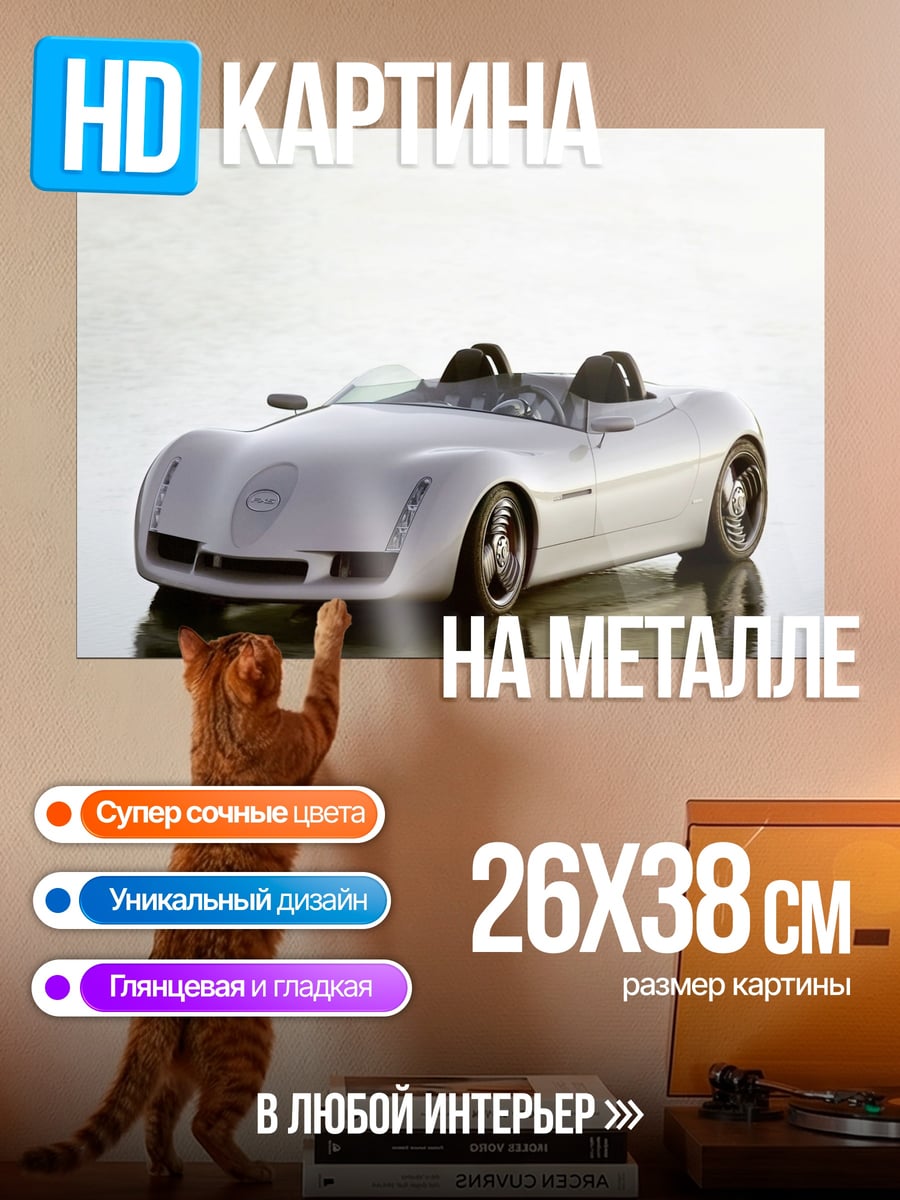 Картина на металле спортивный кабриолет