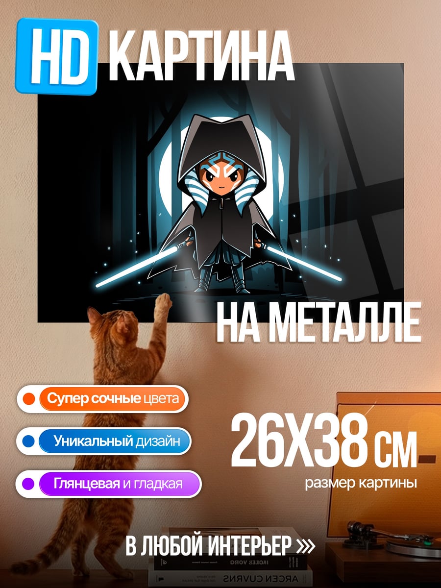 Картина на металле ситх с двойным мечом