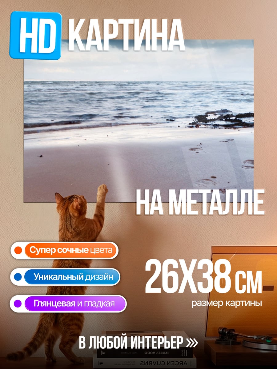Картина на металле Следы на песке