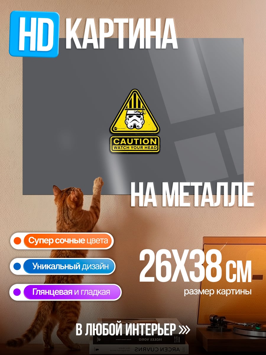 Картина на металле Осторожно штурмовик