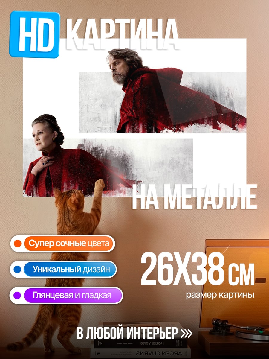 Картина на металле Люк Скайуокер Лея