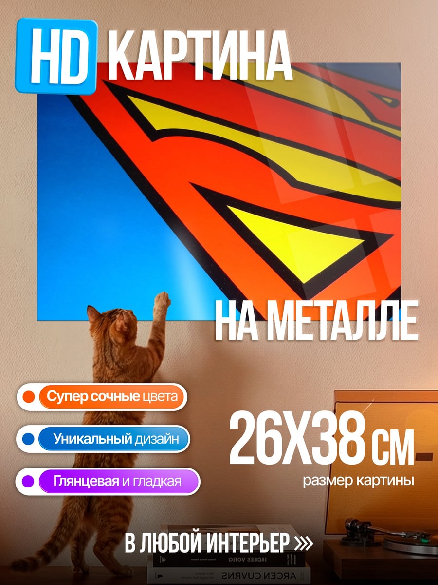 Картина на металле Логотип Супермена