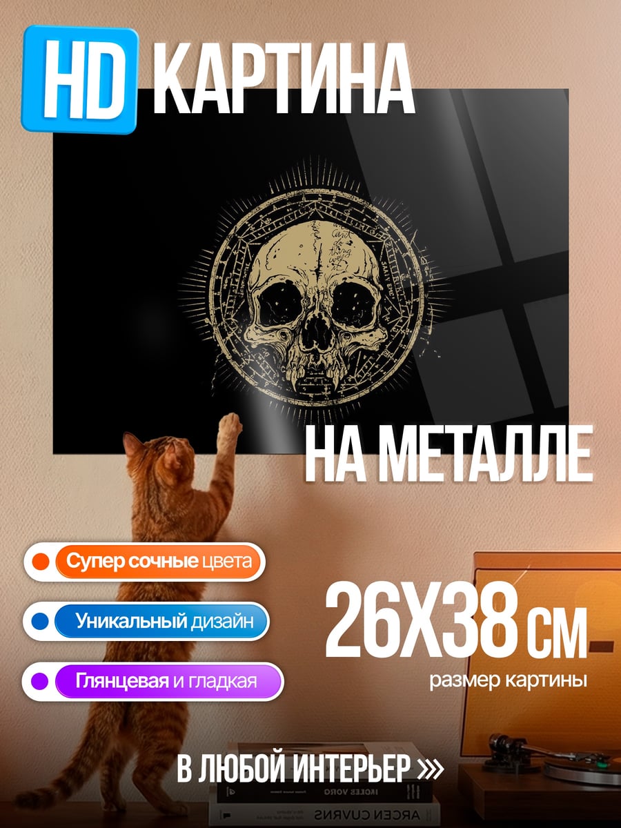Картина на металле Череп