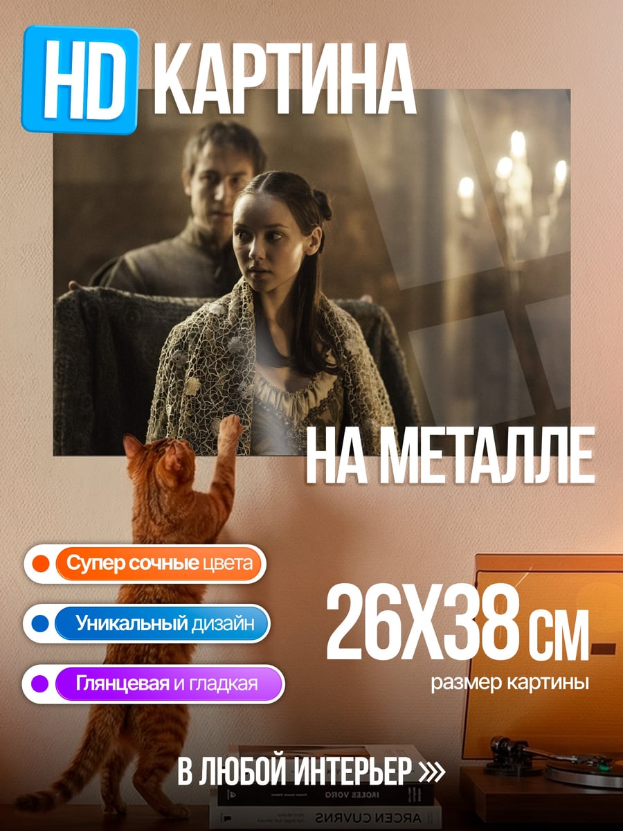 Картина на металле Девушка и стражник