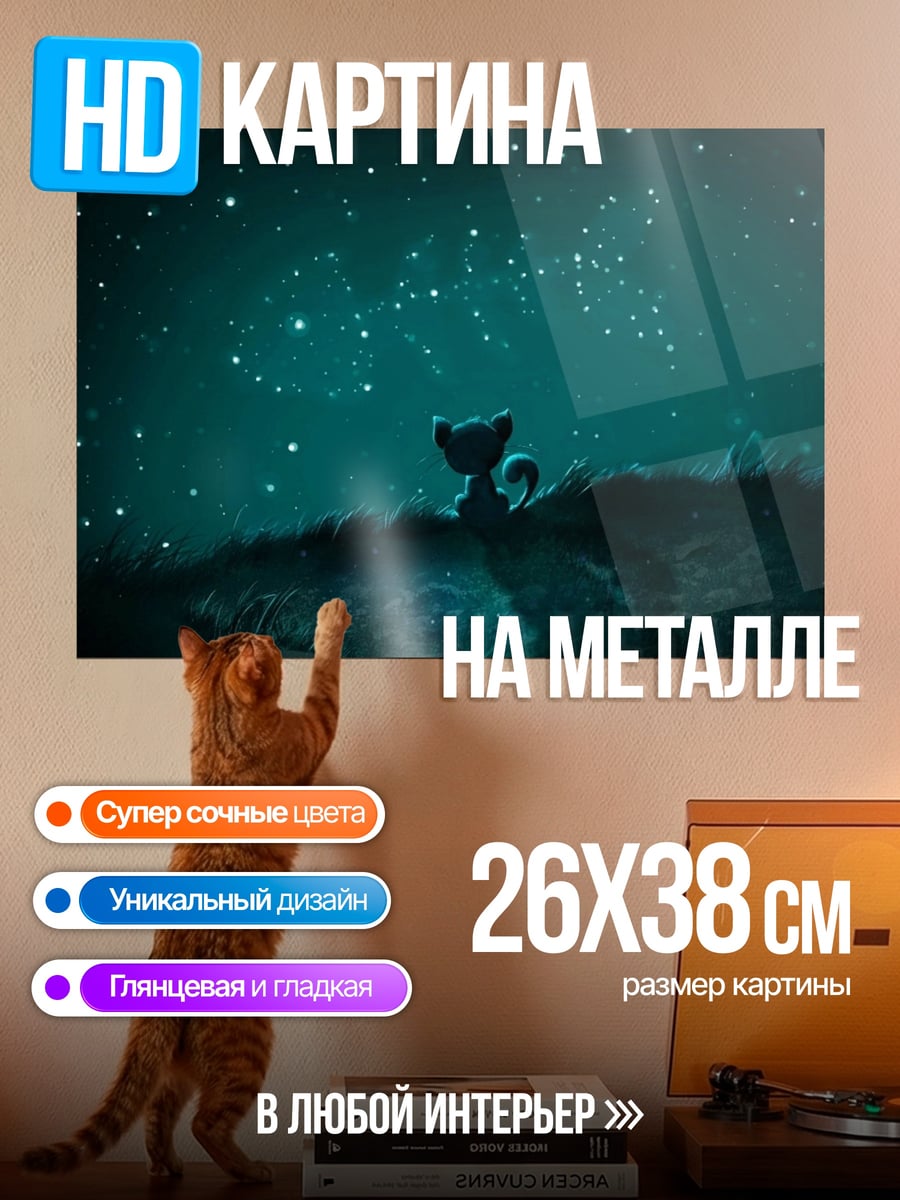 Картина на металле Звездная ночь