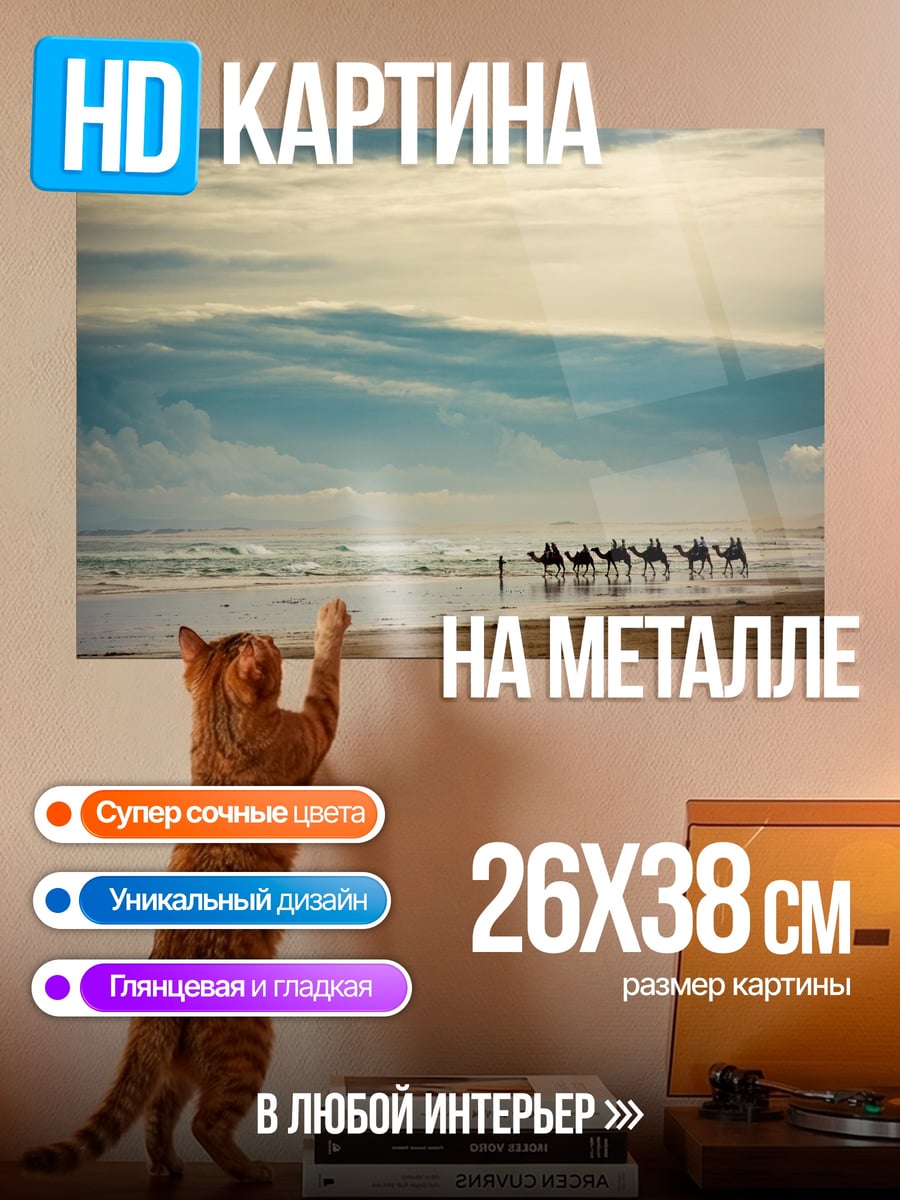 Картина на металле Караван по берегу