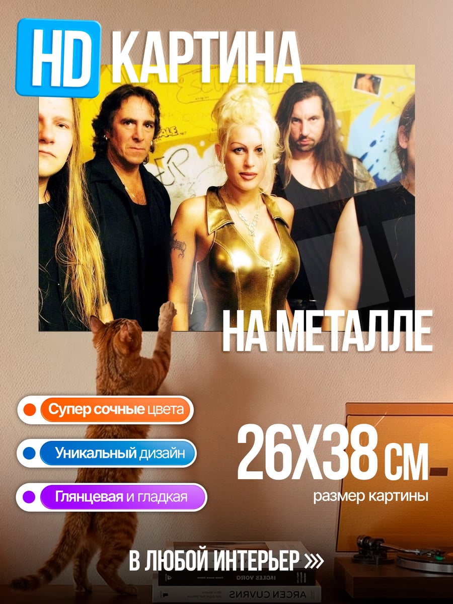 Картина на металле Рок группа на сцене