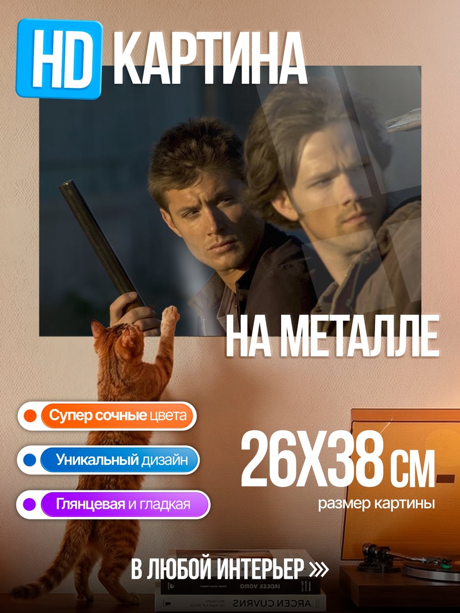 Картина на металле Братья Винчестер с ружьем