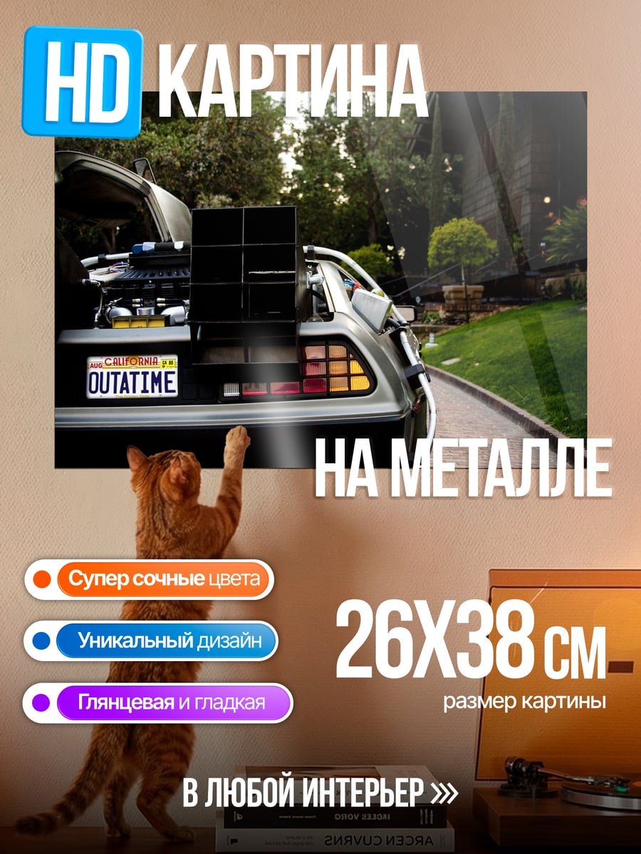 Картина на металле Машина времени