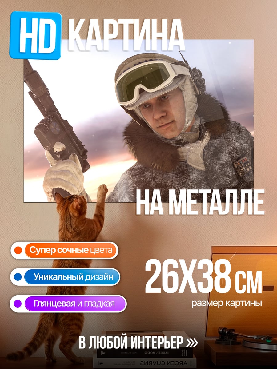 Картина на металле Солдат в снегах